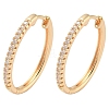 Rack Plating Brass Clear Cubic Zirconia Hoop Earrings EJEW-M090-01G-01-4