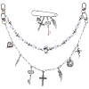 2Pcs 2 Styles Plastic & 304 Stainless Steel Chains Bag Extender Chains HJEW-BM0001-23-1