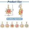 6Pcs 6 Colors Rack Plating Brass Pendant KK-DC0004-98-2