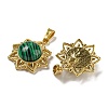 Ion Plating(IP) 304 Stainless Steel Pave Synthetic Malachite Pendants STAS-U024-15G-03-2