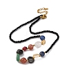 304 Stainless Steel Natural Gemstone Beaded Necklaces NJEW-U026-14G-4