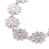 Enamel Daisy Link Chains Bracelet BJEW-P271-01P-4