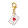 Playing Card Alloy Enamel Pendant Decoration HJEW-JM02607-4