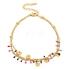 304 Stainless Steel Enamel Anklets AJEW-P125-01A-G-1