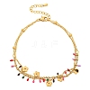 Boho 304 Stainless Steel Enamel Anklets AJEW-P125-01A-G-1