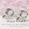 316L Surgical Stainless Steel Colorful Rhinestone Horse Eye Ear Plugs Gauges WG2285B-07-2