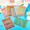 50Pcs 10 Colors Rose Printed Organza Drawstring Bags OP-TA0001-15B-5
