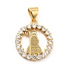 Rack Plating Brass Micro Pave Cubic Zirconia Pendants KK-K270-21G-1