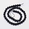 Faceted Round Natural Black Tourmaline Bead Strands G-I160-02-8mm-2