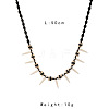 Adjustable Wood Beads Resin Fang Braided Wazed Cord Tribal Necklaces WGF0609-01-5