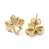 Brass Micro Pave Cubic Zirconia Ear Studs EJEW-P261-28D-G-2