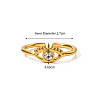 Adjustable 304 Stainless Steel with Cubic Zirconia Cuff Open Rings for Women DT5559-6