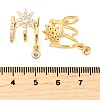 Brass Micro Pave Clear Cubic Zirconia Cuff Earrings EJEW-K309-07G-5