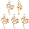 10Pcs Brass Micro Pave Cubic Zirconia Pendants KK-BBC0028-15-1