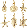 24Pcs 6 Styles Brass Pendants KK-BBC0014-37-1