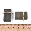 Glass Rectangle Links Connector Charms GLAA-T023-42A-3