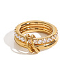 Stainless Steel Micro Pave Clear Cubic Zirconia Stacking Finger Rings FS-WGF4BA8-03-5