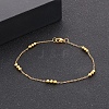304 Stainless Steel Round Beaded Link Chain Bracelets for Women LS-BJEW-D033-01G-5