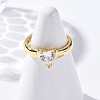 Adjustable Brass Micro Pave Clear Cubic Zirconia Finger Rings for Women RJEW-U043-02G-2