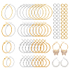 48 Pairs 4 Style Iron Hoop Earring Findings IFIN-CA0001-56-1