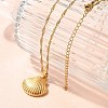 Summer Beach 304 Stainless Steel Pendant Rope Chain Necklaces for Women STAS-Z108-01G-07-2