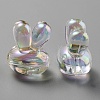 UV Plating Rainbow Iridescent Acrylic Beads PACR-E001-05I-3