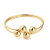 Brass Round Ball Torque Bangles for Women BJEW-M312-04G-2