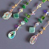 Heart Natural Gemstone Chips Hanging Suncatchers RN-CBA387D-04G-02-4