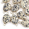 Natural Dalmatian Jasper Links connectors G-S344-02H-1