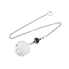 Glass Round Dowsing Pendulums HJEW-K047-01P-02-2