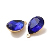 Real 18K Gold Plated Brass with Glass Pendants KK-177-22G-04-3