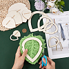 BENECREAT 1 Set Wood Macrame Leaf/Flower Cutting Template DIY-BC0009-99-4