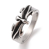 Vintage 304 Stainless Steel Bat Wing Finger Rings for Mens Womens RJEW-U005-13AS-1