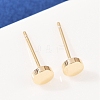 Brass Flat Round Stud Earrings for Women EJEW-G441-06E-G-2