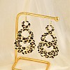 Teardrop Leopard Print Alloy Dangle Earrings for Women EJEW-K304-02G-3