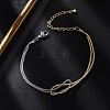 Brass Snake Chain Bracelets for Women BJEW-C087-01GP-2