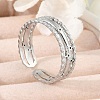 304 Stainless Steel Open Cuff Rings for Women RJEW-A056-03P-1