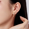 925 Sterling Silver with Cubic Zirconia Stud Earrings for Women EJEW-Z052-01G-3
