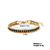 Sparkling European Style Stainless Steel Emerald Rhinestone Chain Bracelets for Women CU3590-3-1