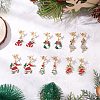 Alloy Enamel Dangle Stud Earrings EJEW-JE06565-1
