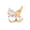 Brass Micro Pave Clear Cubic Zirconia Charms KK-E798-08A-G-2