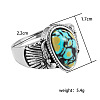 Fashionable Alloy & Turquoise Finger Rings FS-WGDFDBB-04-3