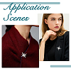 6Pcs Star Alloy Rhinestone Lapel Pins for Backpack Clothes JEWB-DC0001-39P-6