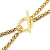 Ion Plating(IP) 304 Stainless Steel Green Yellow Enamel Letter & Eye Pendant Wheat Chain Necklaces STAS-Z102-01G-Z-3