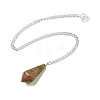 Natural Unakite Cone Pointed Dowsing Pendulums G-A249-02S-04-1