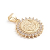 Brass Micro Pave Cubic Zirconia Pendants ZIRC-G165-02G-4