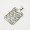 Tibetan Style Alloy Rectangle Pendant Cabochon Settings TIBEP-M021-A-05AS-RS-2