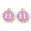 Golden Plated Alloy Enamel Charms X-ENAM-S118-10H-1