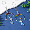 2Pcs Glass Crystal Prism Rainbow Angel Hanging Suncatchers HJEW-TADJ0016-5