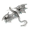 Dragon Alloy Rhinestone Lapel Pins for Backpack Clothes JEWB-G043-01B-2